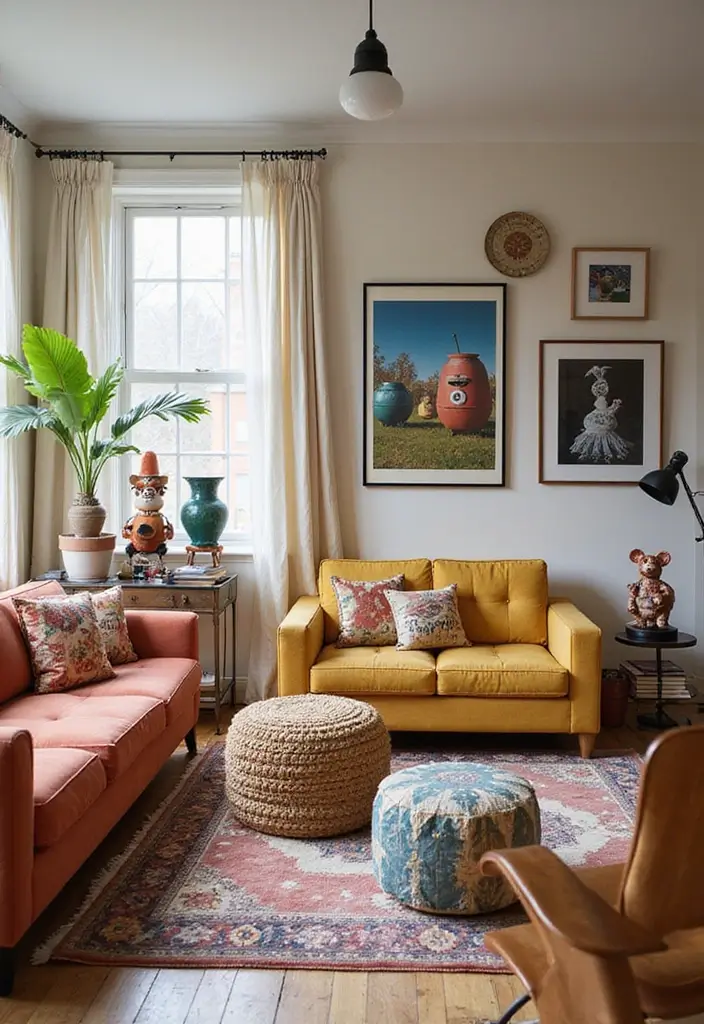50 Creative Living Room Ideas for Apartments That Feel Spacious and Stylish - 43. Whimsical Decor