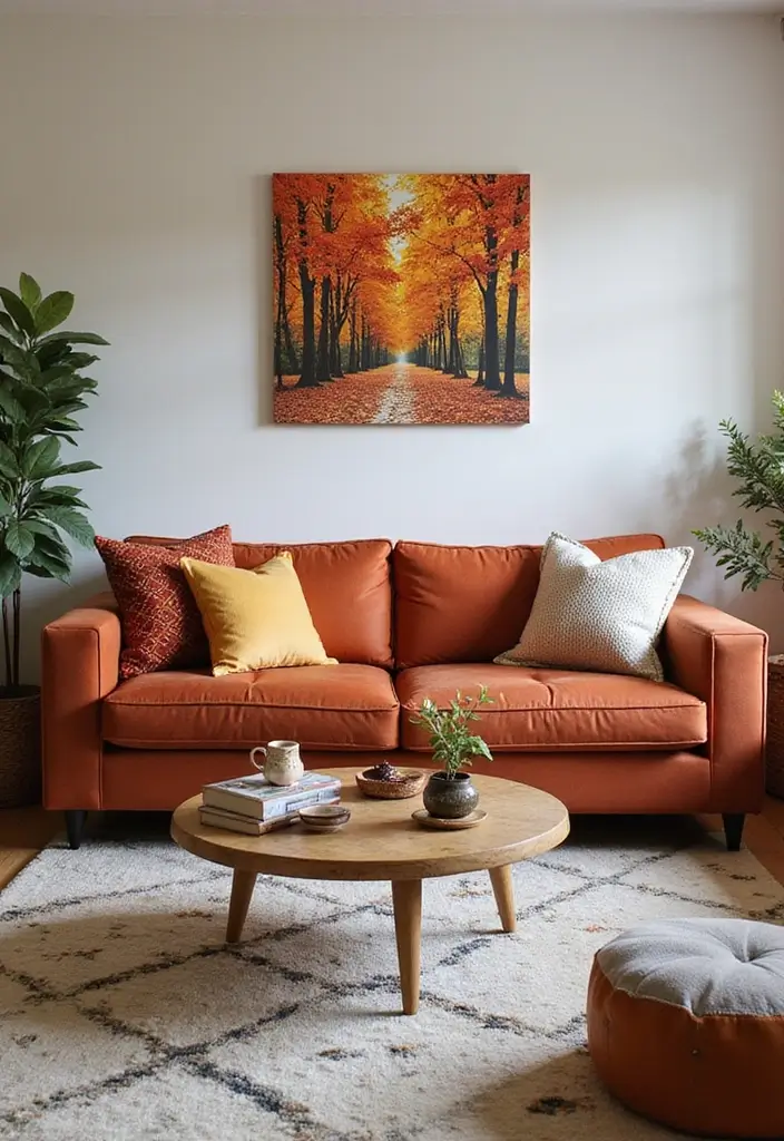 50 Creative Living Room Ideas for Apartments That Feel Spacious and Stylish - 48. Seasonal Decor Swaps