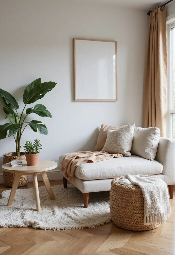 50 Creative Living Room Ideas for Apartments That Feel Spacious and Stylish - 50. Mindful Decor Choices
