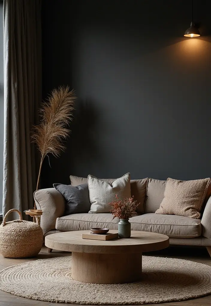 50 Dark Living Room Ideas That Feel Bold and Luxurious 35 50 Dark Living Room Ideas That Feel Bold and Luxurious - 33. Rich Earthy Tones