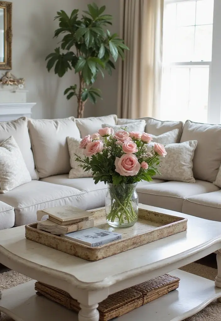 50 French Country Living Room Ideas Full of Rustic Charm and Elegance 18 50 French Country Living Room Ideas Full of Rustic Charm and Elegance - 18. Beautifully Styled Coffee Tables