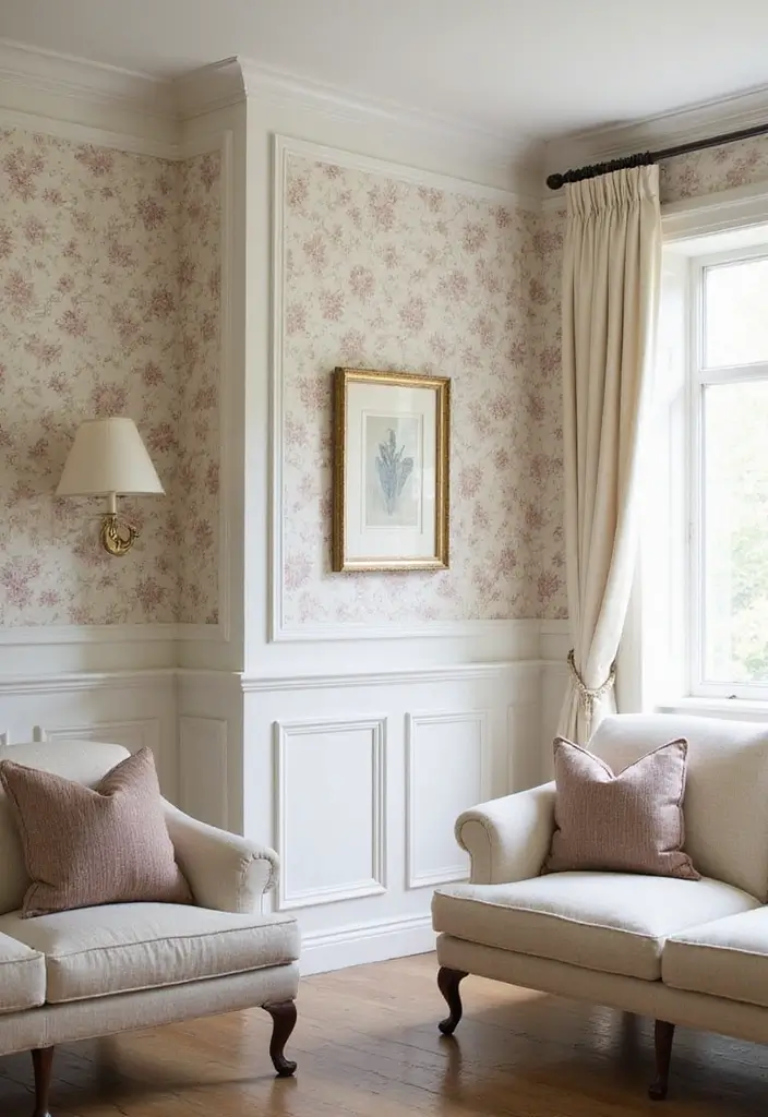 50 French Country Living Room Ideas Full of Rustic Charm and Elegance 29 50 French Country Living Room Ideas Full of Rustic Charm and Elegance - 27. Decorative Wall Treatments