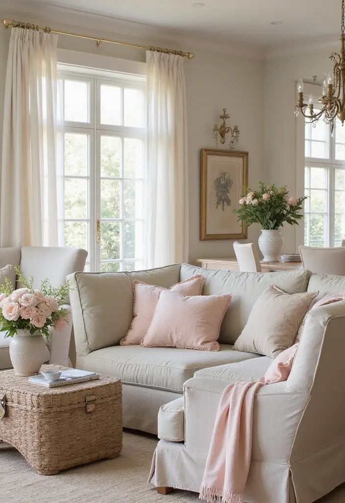 50 French Country Living Room Ideas Full of Rustic Charm and Elegance 48 50 French Country Living Room Ideas Full of Rustic Charm and Elegance - 44. Introducing Soft Pastel Hues