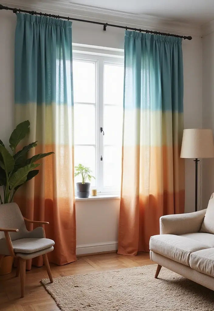 50 Gorgeous Curtain Ideas for Living Rooms That Transform the Look Instantly 12 50 Gorgeous Curtain Ideas for Living Rooms That Transform the Look Instantly - 12. Striking Ombre