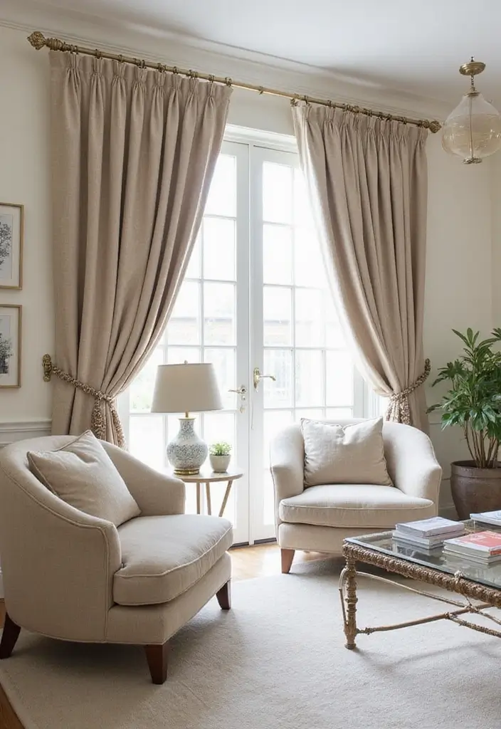 50 Gorgeous Curtain Ideas for Living Rooms That Transform the Look Instantly 13 50 Gorgeous Curtain Ideas for Living Rooms That Transform the Look Instantly - 13. Statement Hardware