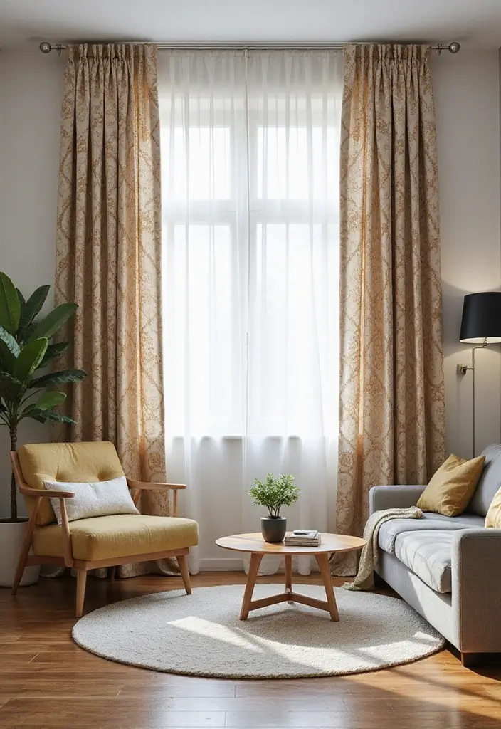 50 Gorgeous Curtain Ideas for Living Rooms That Transform the Look Instantly 15 50 Gorgeous Curtain Ideas for Living Rooms That Transform the Look Instantly - 15. Modern Patterns