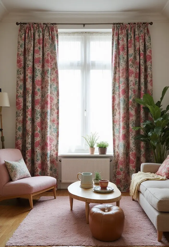 50 Gorgeous Curtain Ideas for Living Rooms That Transform the Look Instantly 2 50 Gorgeous Curtain Ideas for Living Rooms That Transform the Look Instantly - 2. Bold Prints