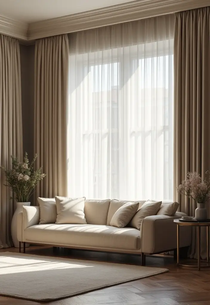 50 Gorgeous Curtain Ideas for Living Rooms That Transform the Look Instantly 28 50 Gorgeous Curtain Ideas for Living Rooms That Transform the Look Instantly - 26. Pleated Perfection