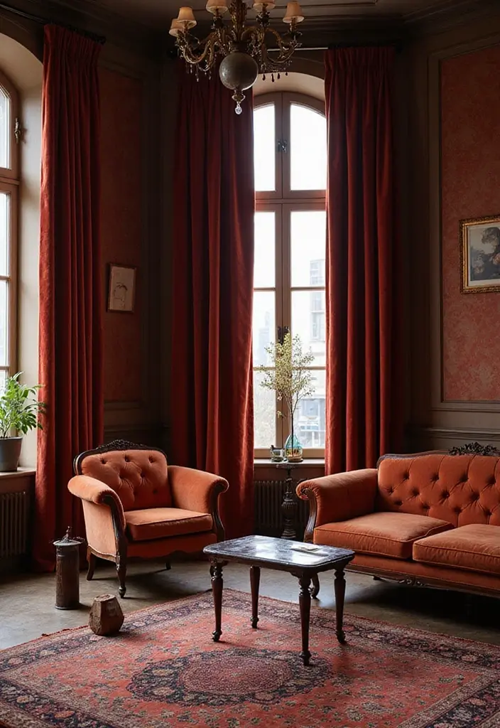50 Gorgeous Curtain Ideas for Living Rooms That Transform the Look Instantly 3 50 Gorgeous Curtain Ideas for Living Rooms That Transform the Look Instantly - 3. Vintage Velvet