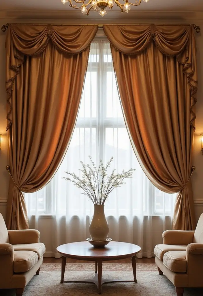 50 Gorgeous Curtain Ideas for Living Rooms That Transform the Look Instantly 32 50 Gorgeous Curtain Ideas for Living Rooms That Transform the Look Instantly - 30. Elegant Silk
