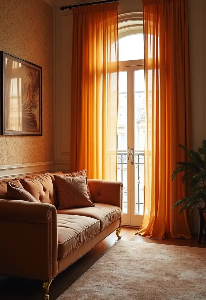 50 Gorgeous Curtain Ideas for Living Rooms That Transform the Look Instantly 42 50 Gorgeous Curtain Ideas for Living Rooms That Transform the Look Instantly - 38. Glamorous Metallics