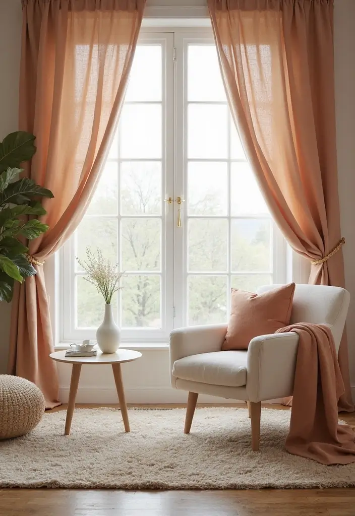 50 Gorgeous Curtain Ideas for Living Rooms That Transform the Look Instantly 45 50 Gorgeous Curtain Ideas for Living Rooms That Transform the Look Instantly - 41. Romantic Drapes
