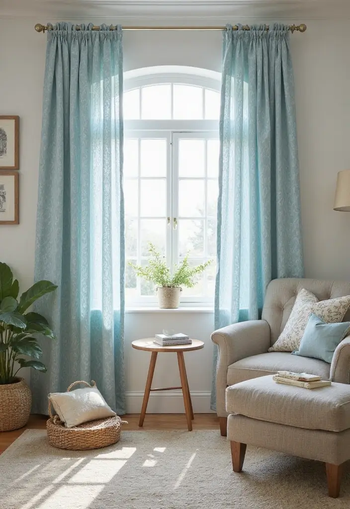 50 Gorgeous Curtain Ideas for Living Rooms That Transform the Look Instantly 51 50 Gorgeous Curtain Ideas for Living Rooms That Transform the Look Instantly - 47. Coastal Vibes