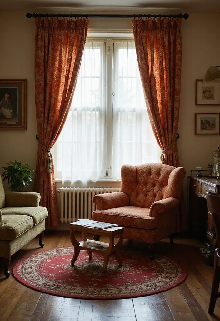 50 Gorgeous Curtain Ideas for Living Rooms That Transform the Look Instantly 53 50 Gorgeous Curtain Ideas for Living Rooms That Transform the Look Instantly - 49. Vintage Patterns