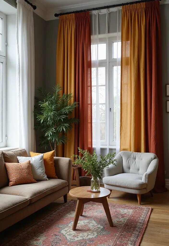 50 Gorgeous Curtain Ideas for Living Rooms That Transform the Look Instantly 8 50 Gorgeous Curtain Ideas for Living Rooms That Transform the Look Instantly - 8. Eclectic Layering