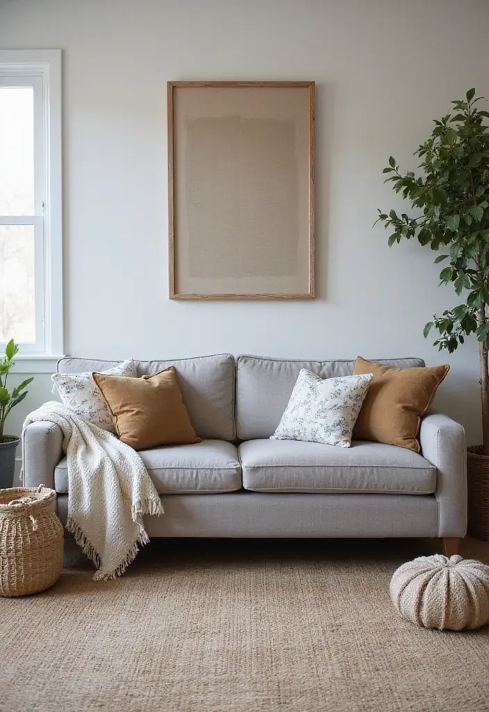 50 Gray Couch Living Room Ideas That Always Look Timeless 10 50 Gray Couch Living Room Ideas That Always Look Timeless - 10. Farmhouse Comfort