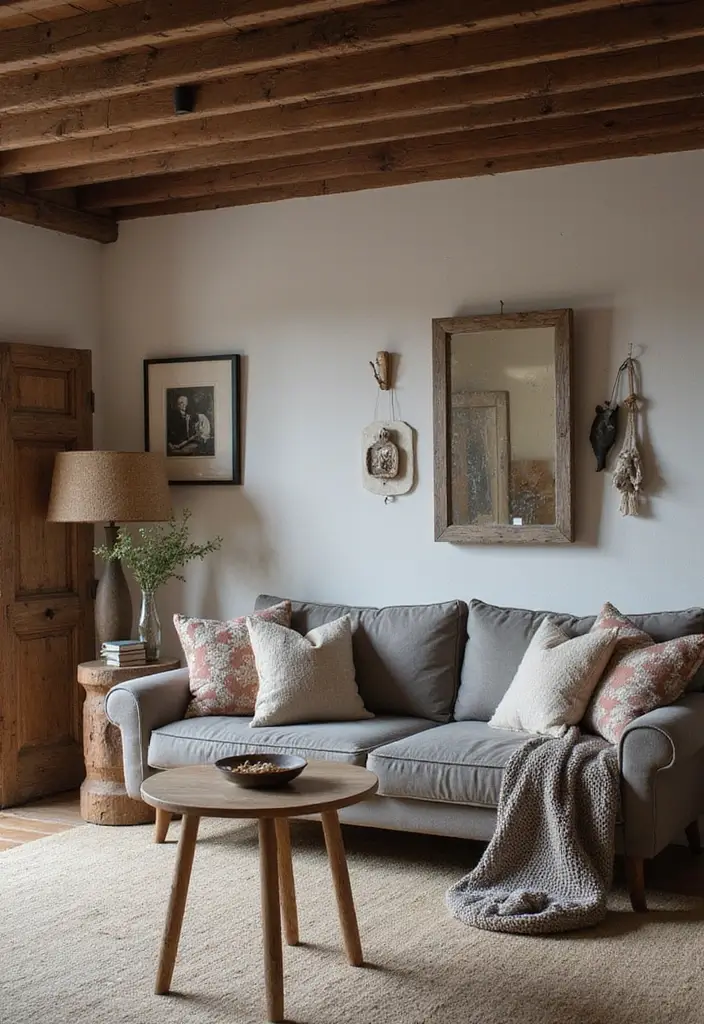 50 Gray Couch Living Room Ideas That Always Look Timeless 15 50 Gray Couch Living Room Ideas That Always Look Timeless - 15. Rustic Chic