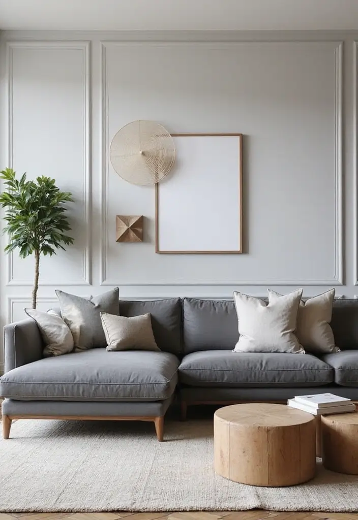 50 Gray Couch Living Room Ideas That Always Look Timeless 23 50 Gray Couch Living Room Ideas That Always Look Timeless - 21. Structured Elegance