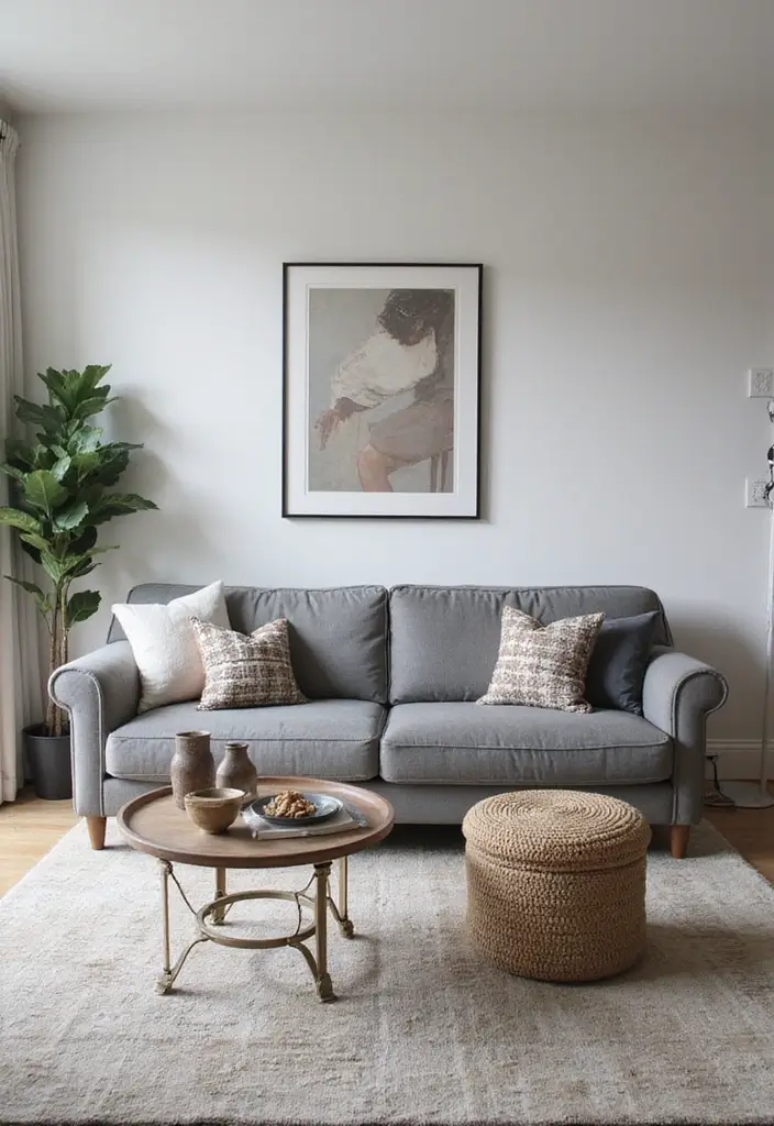 50 Gray Couch Living Room Ideas That Always Look Timeless 31 50 Gray Couch Living Room Ideas That Always Look Timeless - 29. Create a Focal Point