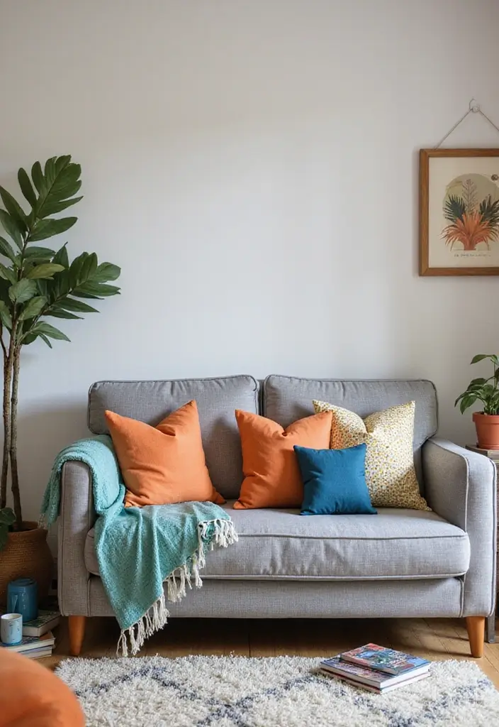50 Gray Couch Living Room Ideas That Always Look Timeless 42 50 Gray Couch Living Room Ideas That Always Look Timeless - 38. Playful and Youthful