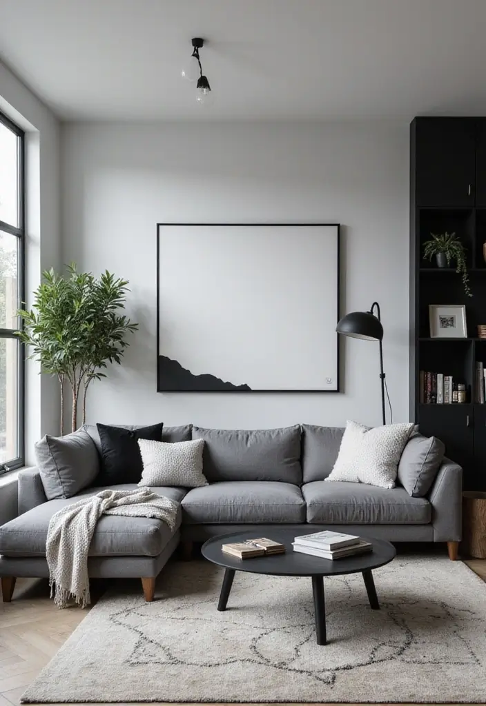 50 Gray Couch Living Room Ideas That Always Look Timeless 7 50 Gray Couch Living Room Ideas That Always Look Timeless - 7. Elegant Monochrome