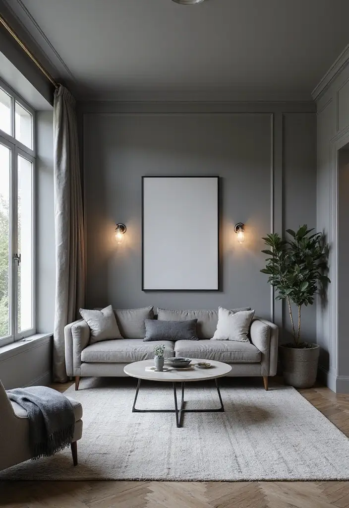 50 Gray Living Room Ideas That Feel Timeless and Elegant 14 50 Gray Living Room Ideas That Feel Timeless and Elegant - 14. Monochromatic Gray Shades