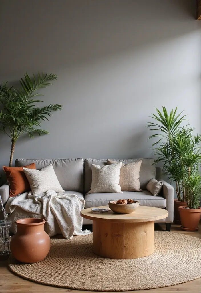 50 Gray Living Room Ideas That Feel Timeless and Elegant 15 50 Gray Living Room Ideas That Feel Timeless and Elegant - 15. Gray and Earthy Tones