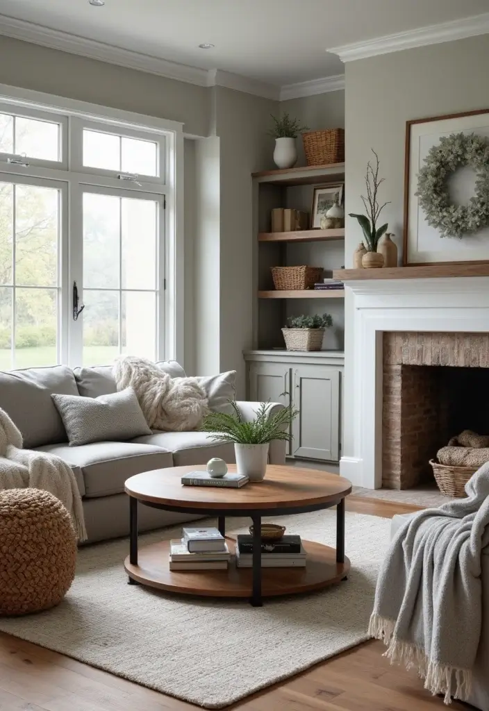 50 Gray Living Room Ideas That Feel Timeless and Elegant 24 50 Gray Living Room Ideas That Feel Timeless and Elegant - 22. Gray for a Modern Farmhouse Look