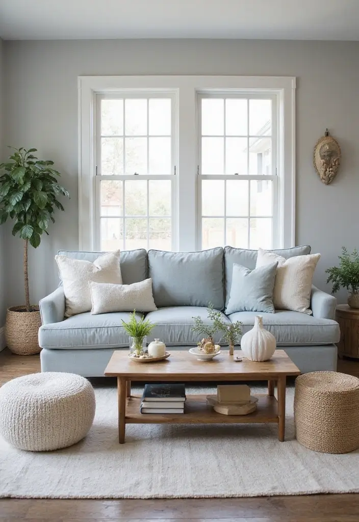 50 Gray Living Room Ideas That Feel Timeless and Elegant 26 50 Gray Living Room Ideas That Feel Timeless and Elegant - 24. Gray in a Coastal Theme