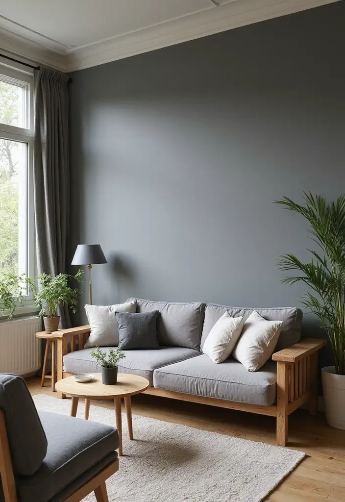 50 Gray Living Room Ideas That Feel Timeless and Elegant 3 50 Gray Living Room Ideas That Feel Timeless and Elegant - 3. Gray and Wood: A Natural Harmony