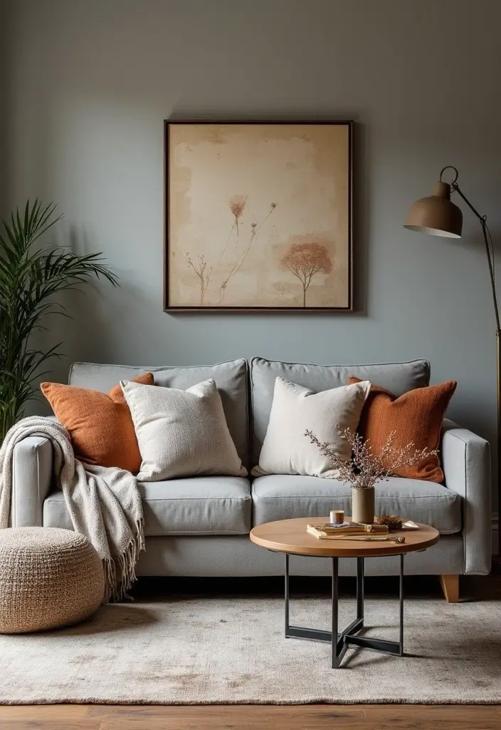 50 Gray Living Room Ideas That Feel Timeless and Elegant 41 50 Gray Living Room Ideas That Feel Timeless and Elegant - 37. Gray with Vintage Textiles