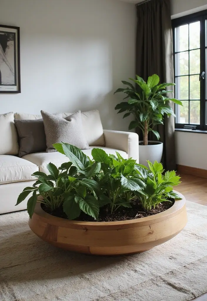 50 Green Wall Living Room Ideas That Refresh Any Space Instantly 12 50 Green Wall Living Room Ideas That Refresh Any Space Instantly - 12. Integrated Furniture with Plants