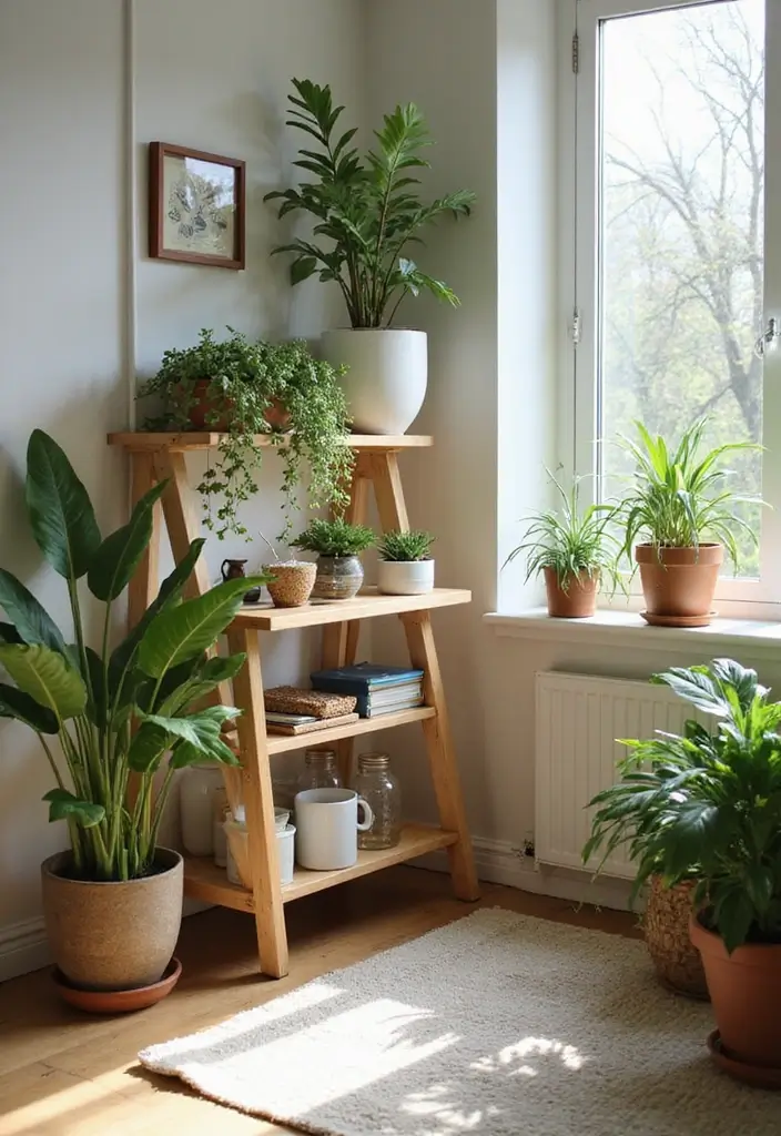 50 Green Wall Living Room Ideas That Refresh Any Space Instantly 18 50 Green Wall Living Room Ideas That Refresh Any Space Instantly - 18. Artfully Curated Plant Care Station