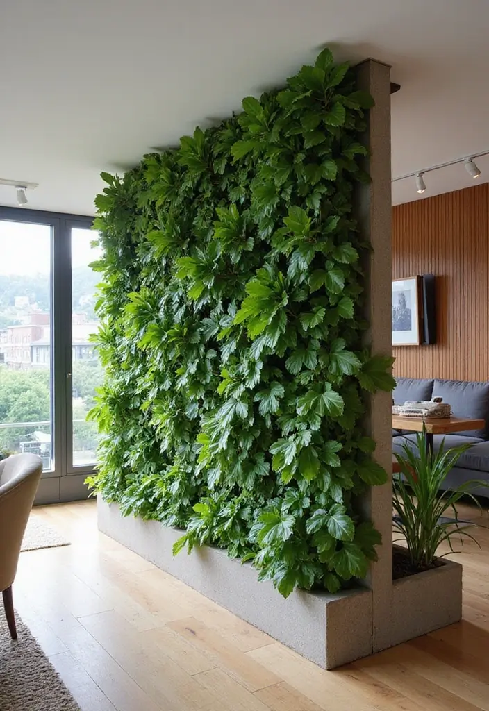 50 Green Wall Living Room Ideas That Refresh Any Space Instantly 30 50 Green Wall Living Room Ideas That Refresh Any Space Instantly - 28. Green Wall as a Room Divider