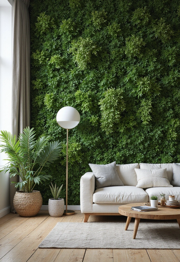 50 Green Wall Living Room Ideas That Refresh Any Space Instantly 35 50 Green Wall Living Room Ideas That Refresh Any Space Instantly - 33. Incorporating Local Flora