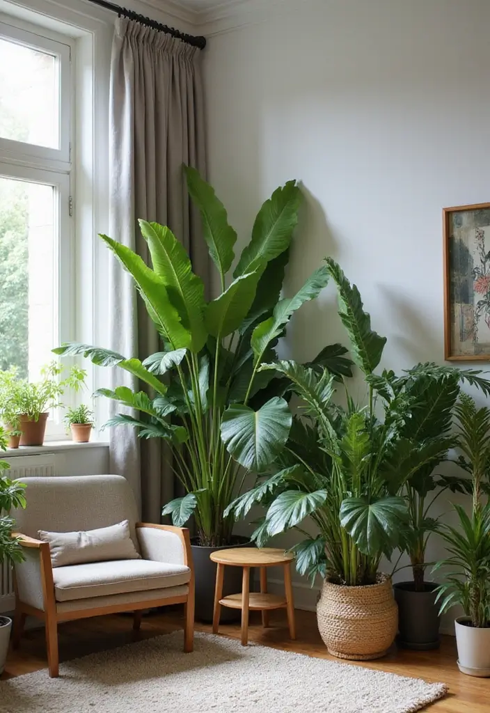 50 Green Wall Living Room Ideas That Refresh Any Space Instantly 4 50 Green Wall Living Room Ideas That Refresh Any Space Instantly - 4. Indoor Plant Corners