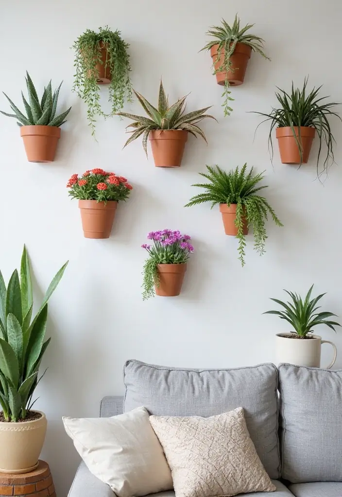50 Green Wall Living Room Ideas That Refresh Any Space Instantly 5 50 Green Wall Living Room Ideas That Refresh Any Space Instantly - 5. Wall-Mounted Planters