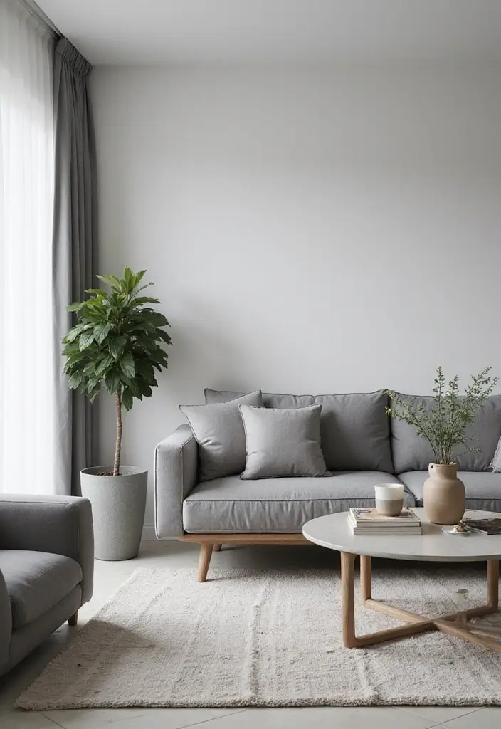 50 Grey Living Room Ideas That Never Go Out of Style - 10. Minimalist Accents: Less is More