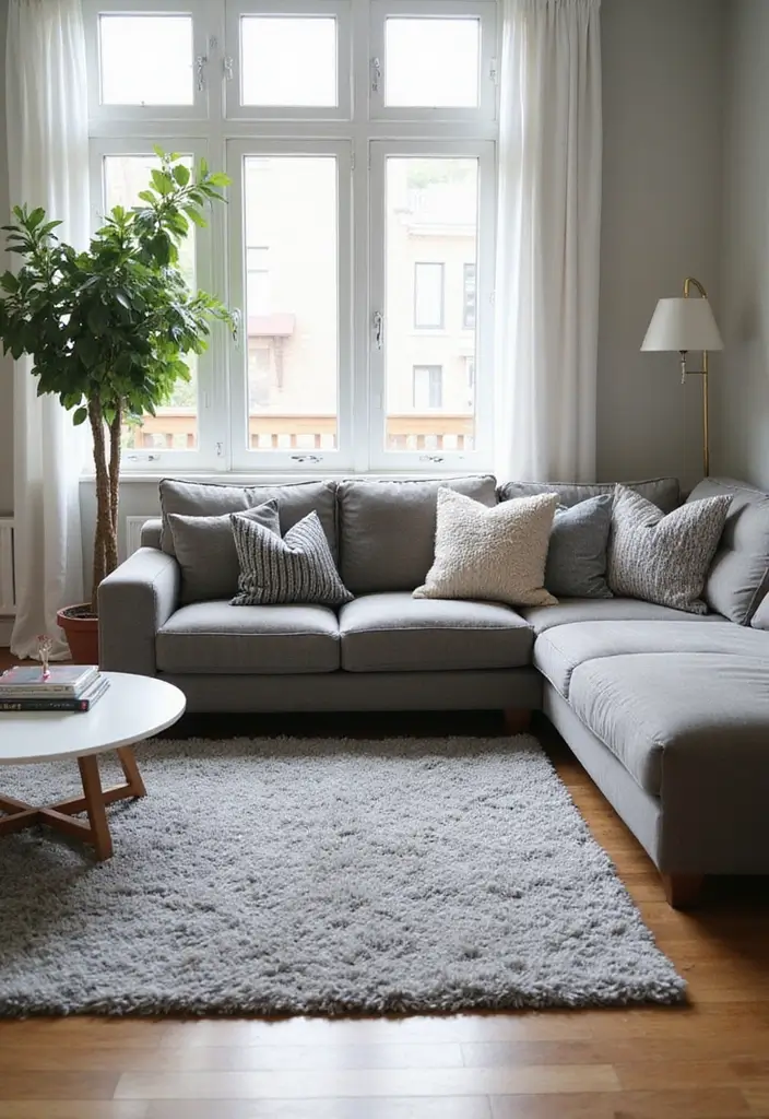 50 Grey Living Room Ideas That Never Go Out of Style - 13. Grey Rugs for Added Comfort