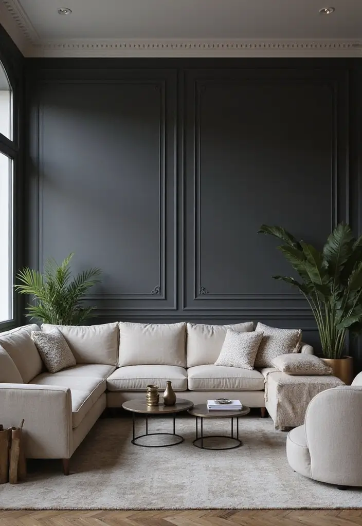 50 Grey Living Room Ideas That Never Go Out of Style - 2. Dark Grey Elegance for a Sophisticated Look