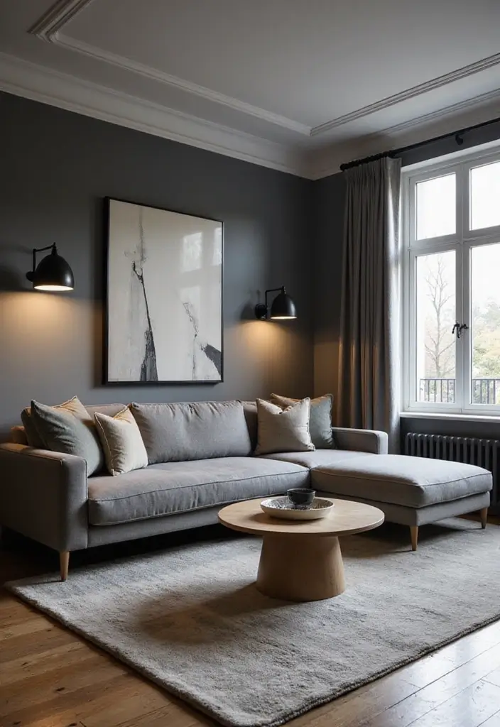50 Grey Living Room Ideas That Never Go Out of Style - 24. Contemporary Grey Lighting Fixtures