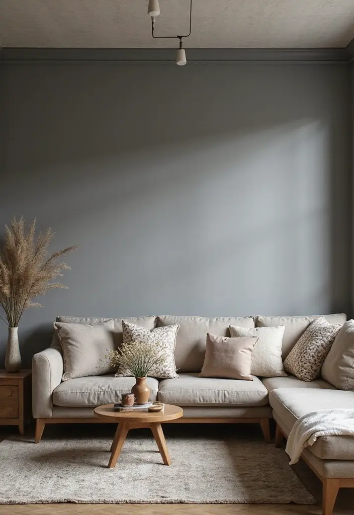 50 Grey Living Room Ideas That Never Go Out of Style - 3. Grey and Wood: The Perfect Pairing
