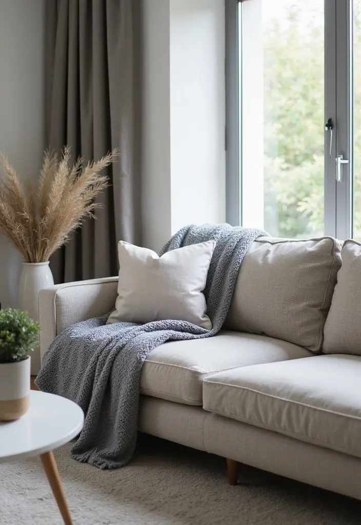 50 Grey Living Room Ideas That Never Go Out of Style - 31. Grey Throw Blankets for Cozy Vibes