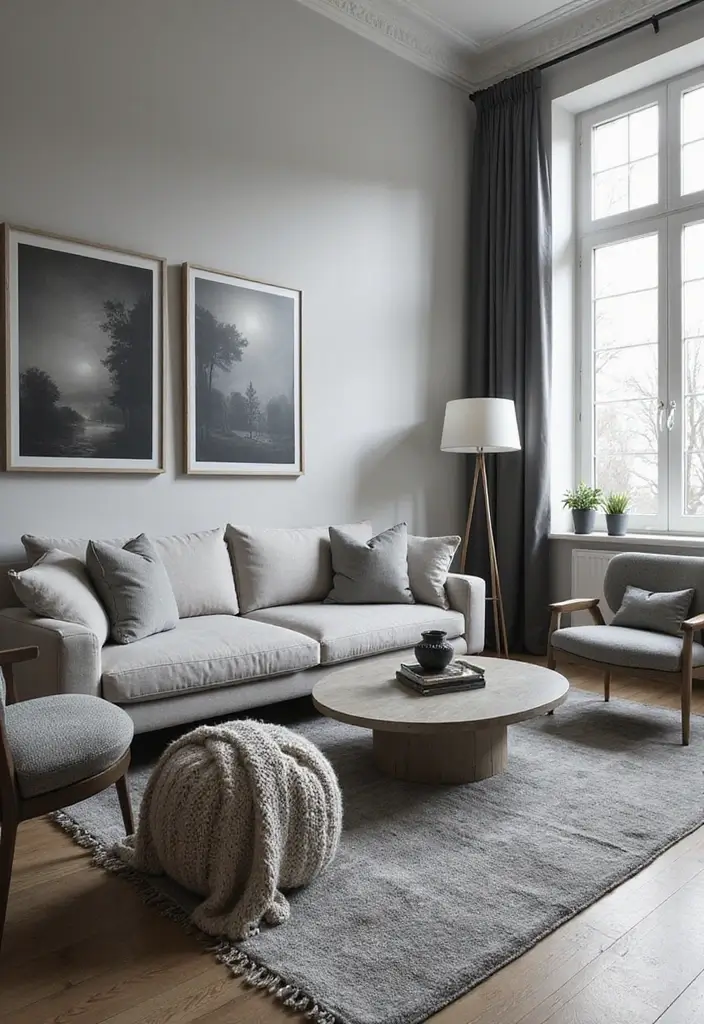 50 Grey Living Room Ideas That Never Go Out of Style - 4. Monochromatic Magic: All Shades of Grey
