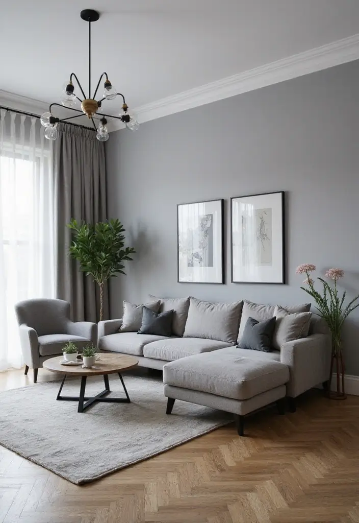 50 Grey Living Room Ideas That Never Go Out of Style - 50. Grey Statement Furniture for a Unique Touch