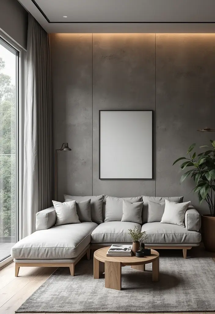 50 Grey Living Room Ideas That Never Go Out of Style - 6. Textured Grey Walls: Adding Dimension