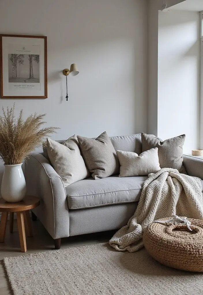 50 Grey Living Room Ideas That Never Go Out of Style - 9. Layering Textures for Cozy Appeal