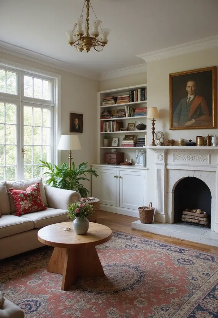 50 Grey and Beige Living Room Ideas That Feel Calm and Neutral 26 50 Grey and Beige Living Room Ideas That Feel Calm and Neutral - 24. Combining Vintage with Modern