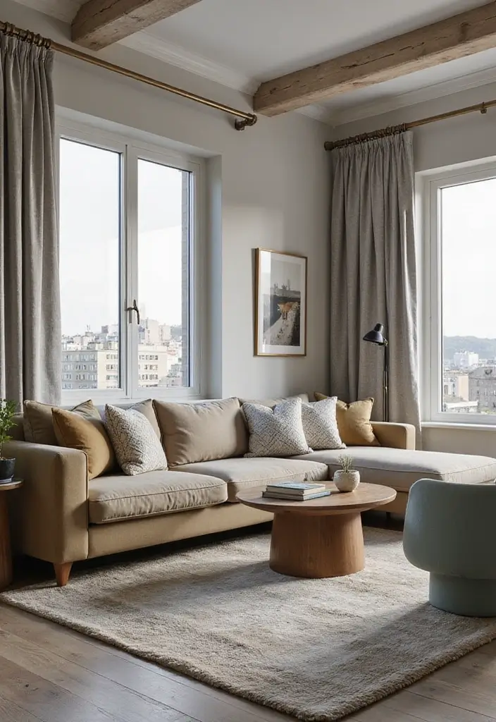 50 Grey and Beige Living Room Ideas That Feel Calm and Neutral 30 50 Grey and Beige Living Room Ideas That Feel Calm and Neutral - 28. Accent Furniture in Contrasting Shades