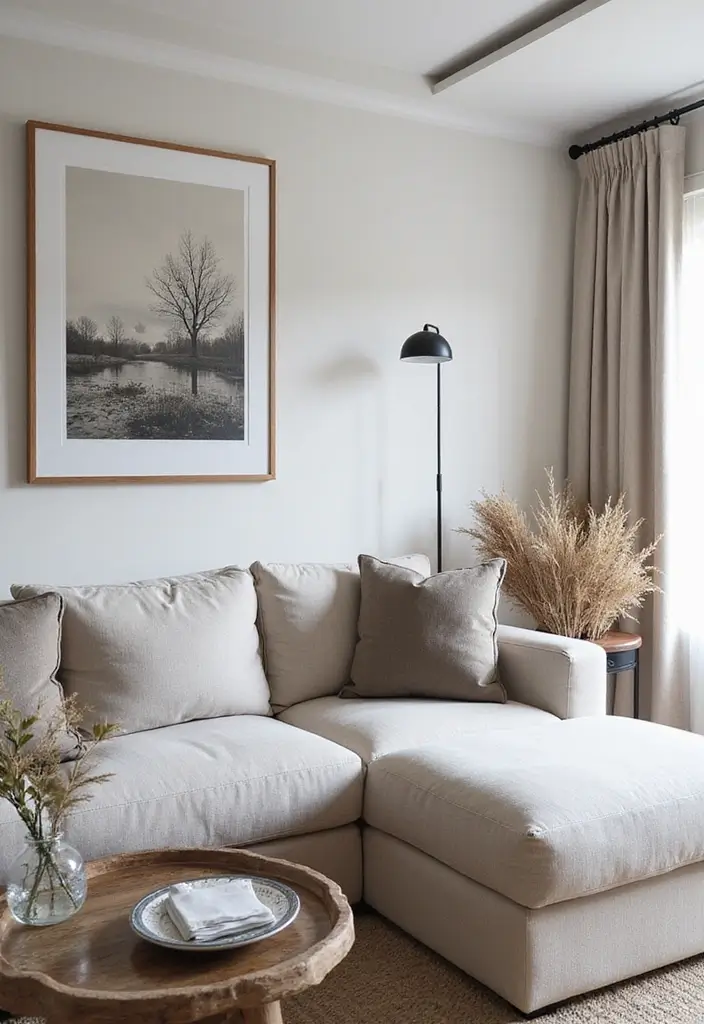50 Grey and Beige Living Room Ideas That Feel Calm and Neutral 31 50 Grey and Beige Living Room Ideas That Feel Calm and Neutral - 29. Seasonal Decor Changes